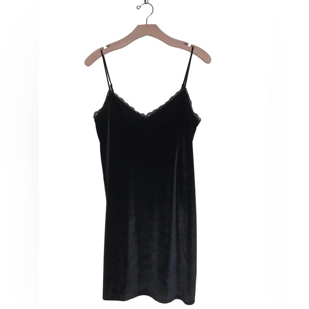 Victoria’s Secret Black Velvet Slip Dress